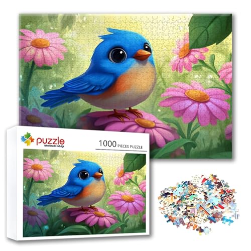 Puzzle Tier Puzzle 500 Teile Bird, Herausforderung Impossible Jigsaw, Erwachsene Wooden Jigsaw Spielzeug, Puzzlespiele für Die Ganze Familie Stressabbau, Geschenk für Frauen Männer 52 x 38 cm S-2 von FeiPride
