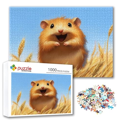 Puzzle Tier Puzzle 500 Teile Niedlich, Herausforderung Impossible Jigsaw, Erwachsene Wooden Jigsaw Spielzeug, Puzzlespiele für Die Ganze Familie Stressabbau, Geschenk für Frauen Männer 52 x 38 cm P-4 von FeiPride