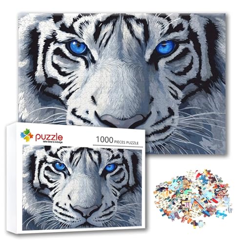Puzzle Tiger Puzzle 2000 Teile Tier, Herausforderung Impossible Jigsaw, Erwachsene Wooden Jigsaw Spielzeug, Puzzlespiele für Die Ganze Familie Stressabbau, Geschenk für Frauen Männer 100 x 70 cm T-8 von FeiPride