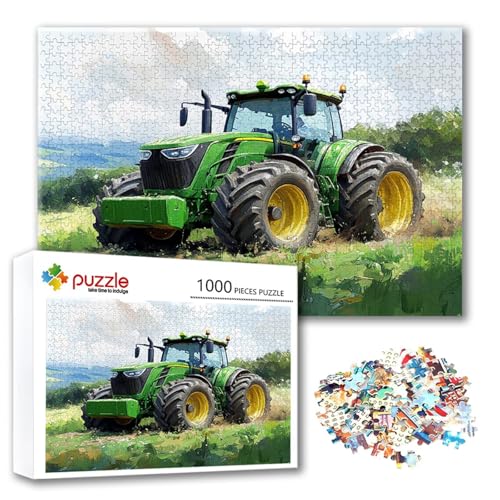 Puzzle Traktor Puzzle 2000 Teile Landschaft, Herausforderung Impossible Jigsaw, Erwachsene Wooden Jigsaw, Puzzlespiele für Die Ganze Familie Stressabbau, Geschenk für Frauen Männer 100 x 70 cm P-7 von FeiPride