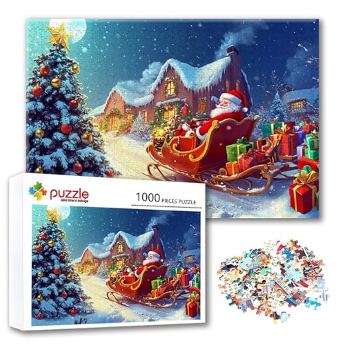 Puzzle Weihnachten Puzzle 1000 Teile Winter, Herausforderung Impossible Jigsaw, Erwachsene Wooden Jigsaw, Puzzlespiele für Die Ganze Familie Stressabbau, Geschenk für Frauen Männer 75 x 50 cm K-8 Puzzle Weihnachten Puzzle 1000 Teile Winter, Herausforderung Impossible Jigsaw, Erwachsene Wooden Jigsaw, Puzzlespiele für Die Ganze Familie Stressabbau, Geschenk für Frauen Männer 75 x 50 cm K-8 von FeiPride
