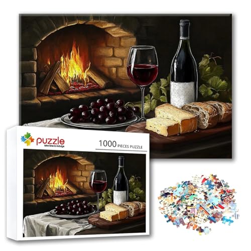 Puzzle Wein Puzzle 3000 Teile Brot, Herausforderung Impossible Jigsaw, Erwachsene Wooden Jigsaw Spielzeug, Puzzlespiele für Die Ganze Familie Stressabbau, Geschenk für Frauen Männer 122 x 80 cm N-8 von FeiPride