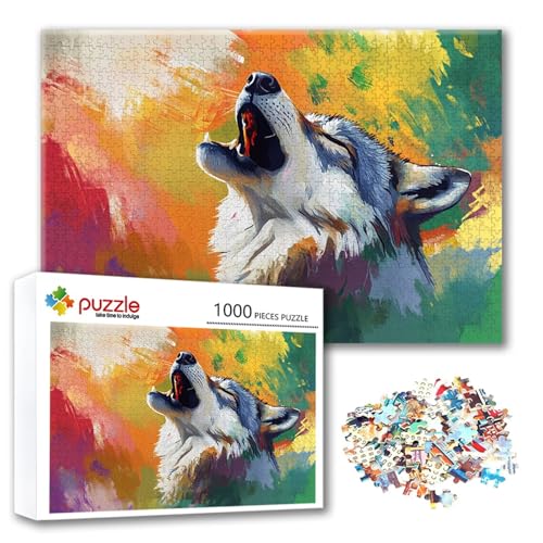 Puzzle Wolf Puzzle 1000 Teile Tier, Herausforderung Impossible Jigsaw, Erwachsene Wooden Jigsaw Spielzeug, Puzzlespiele für Die Ganze Familie Stressabbau, Geschenk für Frauen Männer 75 x 50 cm Z-1 Puzzle Wolf Puzzle 1000 Teile Tier, Herausforderung Impossible Jigsaw, Erwachsene Wooden Jigsaw Spielzeug, Puzzlespiele für Die Ganze Familie Stressabbau, Geschenk für Frauen Männer 75 x 50 cm Z-1 von FeiPride