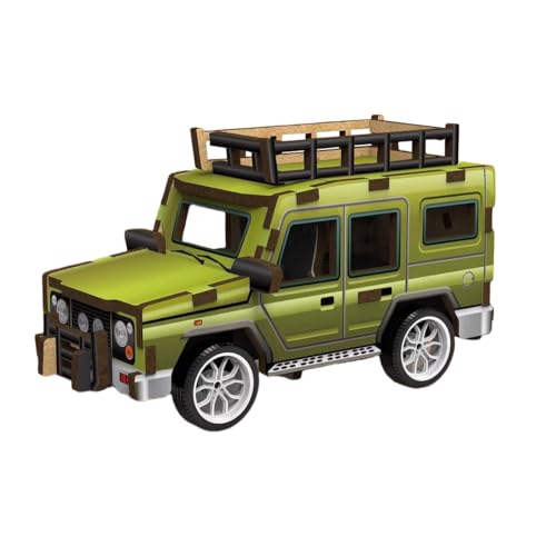 3D Holz Puzzle Mini Fahrzeuge für Kinder ab 6 Jahre, STEM Lernspielzeug Spielzeug Modellbau, DIY Holzspielzeug Geschenk für Jungen & Mädchen Zurückziehen Automodelle (Militär) von FeiWen