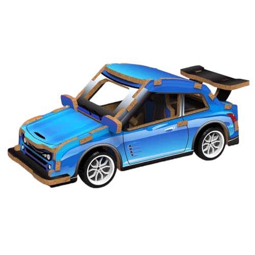3D Holz Puzzle Mini Fahrzeuge für Kinder ab 6 Jahre, STEM Lernspielzeug Spielzeug Modellbau, DIY Holzspielzeug Geschenk für Jungen & Mädchen Zurückziehen Automodelle (Sportwagen) von FeiWen