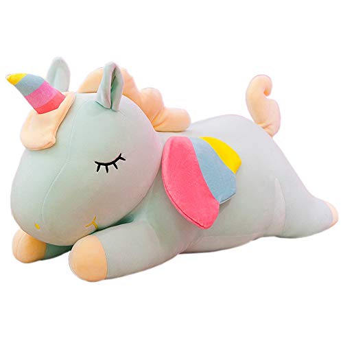 FeiWen Einhorn Plüschtier 40 cm Einhorn Kuscheltier Deko Sachen Stuffed Animal Toys Kuscheltier (Grün) von FeiWen