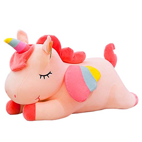 FeiWen Einhorn Plüschtier 40 cm Einhorn Kuscheltier Deko Sachen Stuffed Animal Toys Kuscheltier (Rosa 40cm) von FeiWen