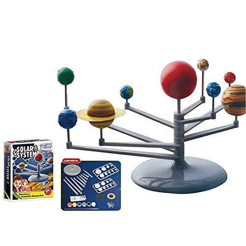 FeiWen Kinder DIY Sonnensystem Spielzeug Kunststoff Astronomische Spielzeug Modell Sonnensystem Mit 9 Solar Planets von FeiWen