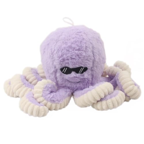 FeiWen Krake Plüschtier Stofftier Geschenk Elastischer Tentakel Inneneinrichtung (Lila 2, 40cm) von FeiWen
