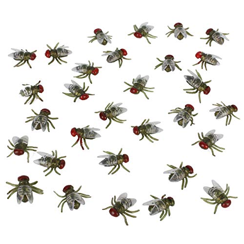 FeiWen Kunststoff Plastikhalloween Spinne Fliegen Gecko Ameisen Gruselige Dekorationen Insekten Für Halloween Artei (Kleine Fliegen) von FeiWen