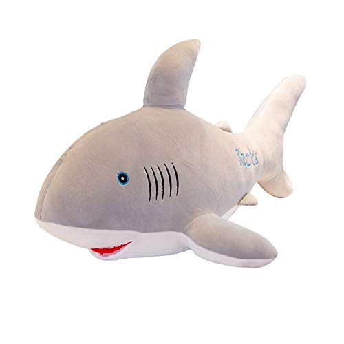 FeiWen Niedliche Hai Plüschtier Kinderspielzeug,50 cm (Grau) von FeiWen