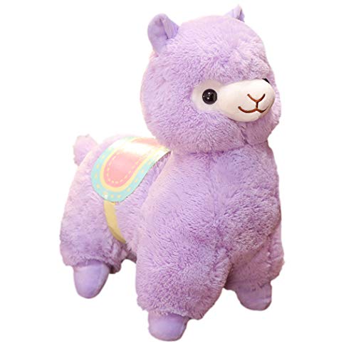 FeiWen Stofftiere Alpaka Plüsch Netter Sattel Alpaka Plüsch Puppe Hauptdekoration Nette Stofftier Puppe Geburtstag Weihnachten Hochzeitstag Geschenk (Violett 35cm) von FeiWen