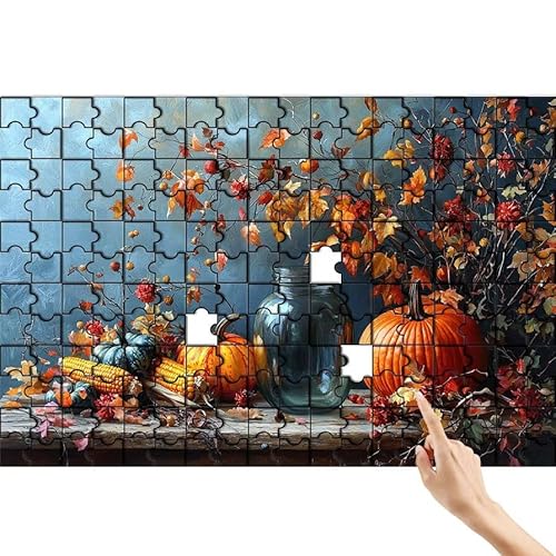 Anlage Puzzle 140 Teile Erwachsene, Kürbis Klassische Puzzles Bastelset Erwachsene, Buntes und Lustiges Lernspiele Set, Herausforderung Spielzeug mit Box für Home Wall Decor, Geschenke für Männer Z-2 von Feionnug
