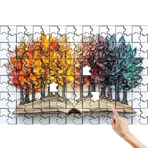 Baum Puzzle 1000 Teile Erwachsene, Abstrakt Klassische Puzzles Bastelset Erwachsene, Buntes und Lustiges Lernspiele Set, Herausforderung Spielzeug mit Box für Home Wall Decor, Geschenke für Männer B-4 von Feionnug