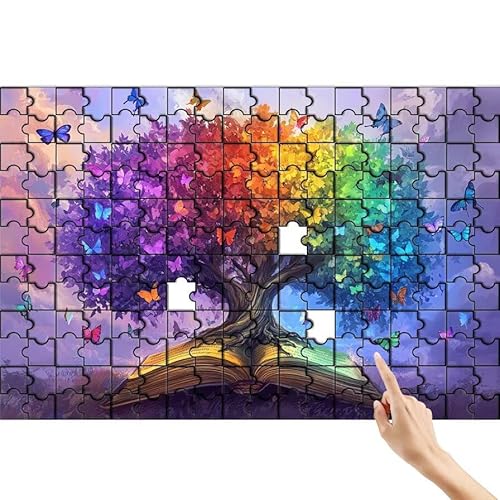 Baum Puzzle 500 Teile Erwachsene, Schmetterling Klassische Puzzles Bastelset Erwachsene, Buntes und Lustiges Lernspiele, Herausforderung Spielzeug mit Box für Home Wall Decor Geschenke für Männer Q-1 von Feionnug