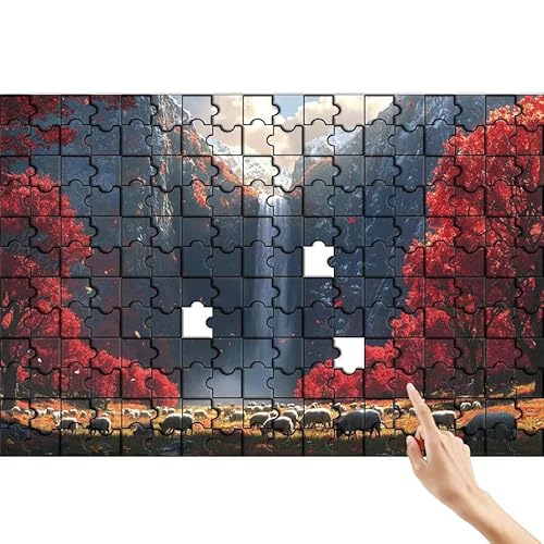 Berg Puzzle 140 Teile Erwachsene, Fallen Klassische Puzzles Bastelset Erwachsene, Buntes und Lustiges Lernspiele Set, Herausforderung Spielzeug mit Box für Home Wall Decor, Geschenke für Männer L-1 von Feionnug