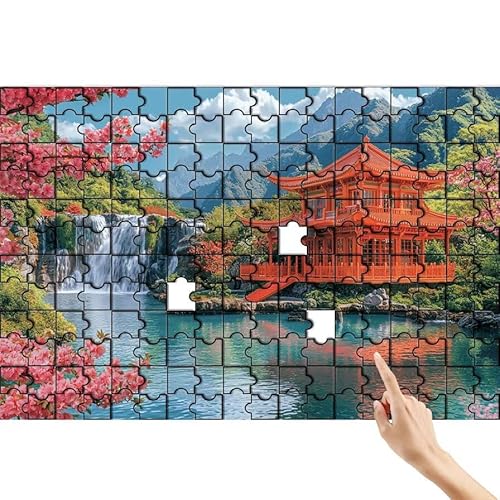 Berg Puzzle 140 Teile Erwachsene, Haus Klassische Puzzles Bastelset Erwachsene, Buntes und Lustiges Lernspiele Set, Herausforderung Spielzeug mit Box für Home Wall Decor, Geschenke für Männer A-1 von Feionnug