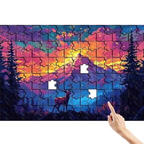 Berg Puzzle 140 Teile Erwachsene, REH Klassische Puzzles Bastelset Erwachsene, Buntes und Lustiges Lernspiele Set, Herausforderung Spielzeug mit Box für Home Wall Decor, Geschenke für Männer W-5 von Feionnug