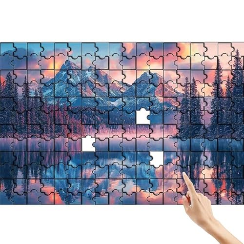 Berg Puzzle 140 Teile Erwachsene, See Klassische Puzzles Bastelset Erwachsene, Buntes und Lustiges Lernspiele Set, Herausforderung Spielzeug mit Box für Home Wall Decor, Geschenke für Männer V-2 von Feionnug