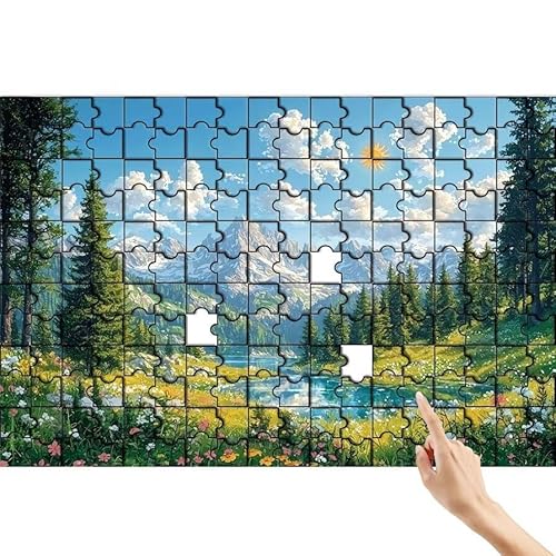 Berg Puzzle 1500 Teile Erwachsene, Baum Klassische Puzzles Bastelset Erwachsene, Buntes und Lustiges Lernspiele Set, Herausforderung Spielzeug mit Box für Home Wall Decor, Geschenke für Männer X-4 von Feionnug