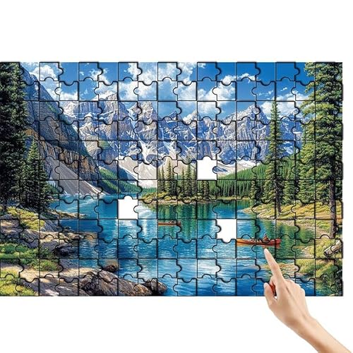 Berg Puzzle 90 Teile Erwachsene, Baum Klassische Puzzles Bastelset Erwachsene, Buntes und Lustiges Lernspiele Set, Herausforderung Spielzeug mit Box für Home Wall Decor, Geschenke für Männer C-0 von Feionnug