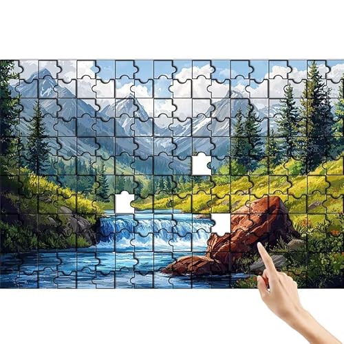Berg Puzzle 90 Teile Erwachsene, Baum Klassische Puzzles Bastelset Erwachsene, Buntes und Lustiges Lernspiele Set, Herausforderung Spielzeug mit Box für Home Wall Decor, Geschenke für Männer I-2 von Feionnug