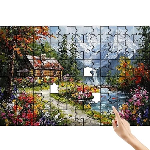 Berg Puzzle 90 Teile Erwachsene, Baum Klassische Puzzles Bastelset Erwachsene, Buntes und Lustiges Lernspiele Set, Herausforderung Spielzeug mit Box für Home Wall Decor, Geschenke für Männer J-0 von Feionnug