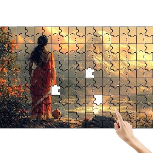 Berg Puzzle 90 Teile Erwachsene, Frau Klassische Puzzles Bastelset Erwachsene, Buntes und Lustiges Lernspiele Set, Herausforderung Spielzeug mit Box für Home Wall Decor, Geschenke für Männer E-3 von Feionnug