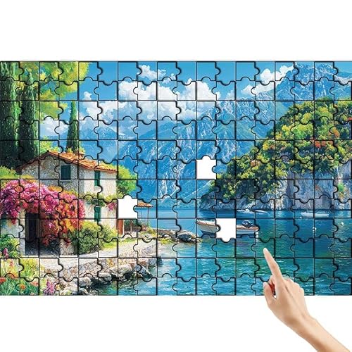 Berg Puzzle 90 Teile Erwachsene, Haus Klassische Puzzles Bastelset Erwachsene, Buntes und Lustiges Lernspiele Set, Herausforderung Spielzeug mit Box für Home Wall Decor, Geschenke für Männer V-2 von Feionnug