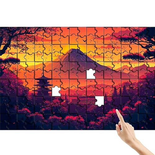 Berg Puzzle 90 Teile Erwachsene, Turm Klassische Puzzles Bastelset Erwachsene, Buntes und Lustiges Lernspiele Set, Herausforderung Spielzeug mit Box für Home Wall Decor, Geschenke für Männer Z-1 von Feionnug