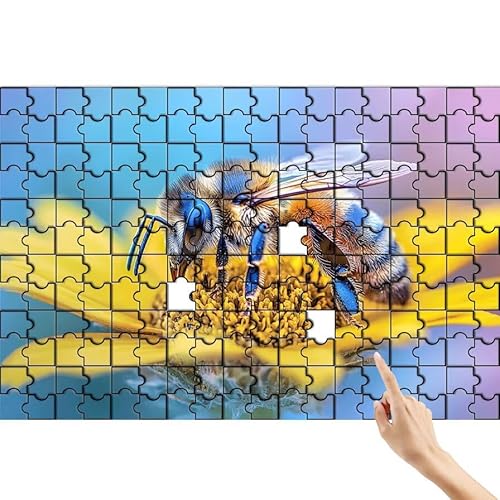 Biene Puzzle 1500 Teile Erwachsene, Blume Klassische Puzzles Bastelset Erwachsene, Buntes und Lustiges Lernspiele Set, Herausforderung Spielzeug mit Box für Home Wall Decor, Geschenke für Männer F-9 von Feionnug