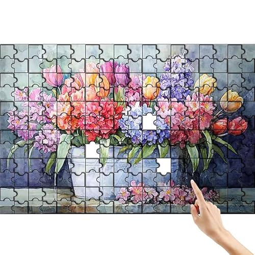 Blume Puzzle 1000 Teile Erwachsene, Anlage Klassische Puzzles Bastelset Erwachsene, Buntes und Lustiges Lernspiele Set, Herausforderung Spielzeug mit Box für Home Wall Decor, Geschenke für Männer P-8 von Feionnug