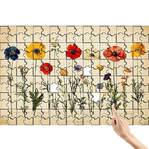 Blume Puzzle 1000 Teile Erwachsene, Retro Klassische Puzzles Bastelset Erwachsene, Buntes und Lustiges Lernspiele Set, Herausforderung Spielzeug mit Box für Home Wall Decor, Geschenke für Männer R-0 von Feionnug
