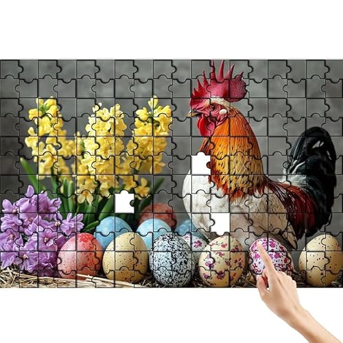 Blume Puzzle 140 Teile Erwachsene, Huhn Klassische Puzzles Bastelset Erwachsene, Buntes und Lustiges Lernspiele Set, Herausforderung Spielzeug mit Box für Home Wall Decor, Geschenke für Männer D-3 von Feionnug
