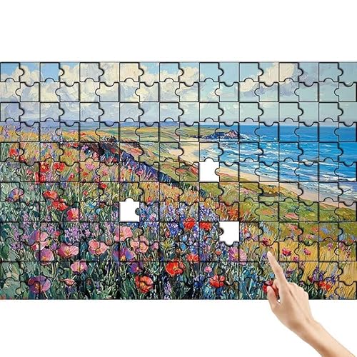Blume Puzzle 140 Teile Erwachsene, Landschaft Klassische Puzzles Bastelset Erwachsene, Buntes und Lustiges Lernspiele, Herausforderung Spielzeug mit Box für Home Wall Decor Geschenke für Männer D-1 von Feionnug
