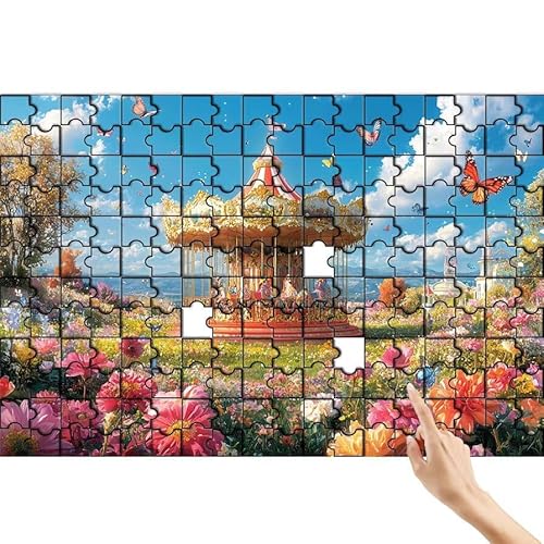 Blume Puzzle 1500 Teile Erwachsene, Karussell Klassische Puzzles Bastelset Erwachsene, Buntes und Lustiges Lernspiele, Herausforderung Spielzeug mit Box für Home Wall Decor Geschenke für Männer X-7 von Feionnug