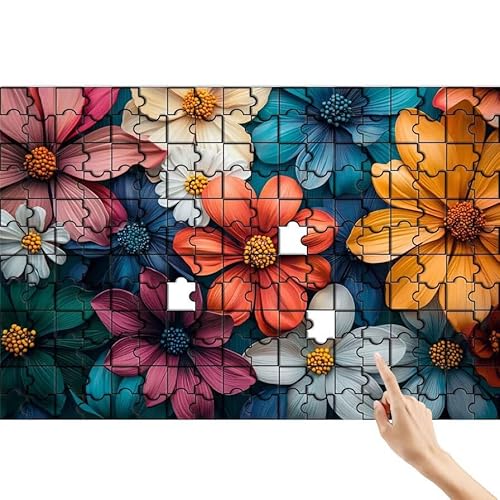 Blume Puzzle 300 Teile Erwachsene, Gänseblümchen Klassische Puzzles Bastelset Erwachsene, Buntes und Lustiges Lernspiele, Herausforderung Spielzeug mit Box für Home Wall Decor Geschenke für Männer G-3 von Feionnug