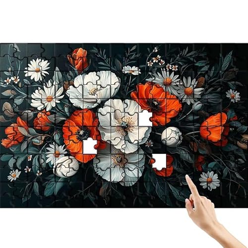 Blume Puzzle 300 Teile Erwachsene, Mohn Klassische Puzzles Bastelset Erwachsene, Buntes und Lustiges Lernspiele Set, Herausforderung Spielzeug mit Box für Home Wall Decor, Geschenke für Männer Z-0 von Feionnug