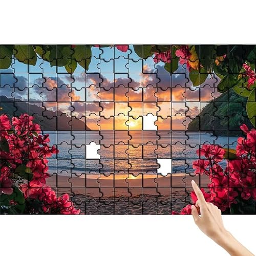 Blume Puzzle 300 Teile Erwachsene, Sonnenuntergang Klassische Puzzles Bastelset Erwachsene, Buntes Lustiges Lernspiele, Herausforderung Spielzeug mit Box für Home Wall Decor Geschenke für Männer I-5 von Feionnug