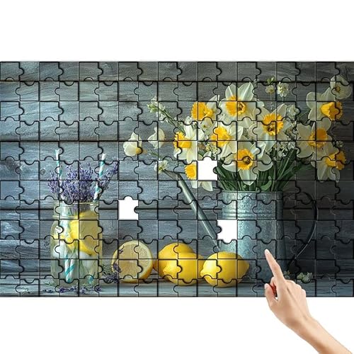 Blume Puzzle 300 Teile Erwachsene, Zitrone Klassische Puzzles Bastelset Erwachsene, Buntes und Lustiges Lernspiele Set, Herausforderung Spielzeug mit Box für Home Wall Decor, Geschenke für Männer R-1 von Feionnug