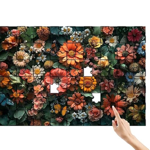 Blume Puzzle 36 Teile Erwachsene, Anlage Klassische Puzzles Bastelset Erwachsene, Buntes und Lustiges Lernspiele Set, Herausforderung Spielzeug mit Box für Home Wall Decor, Geschenke für Männer I-1 von Feionnug