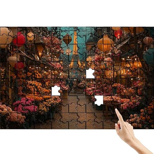 Blume Puzzle 36 Teile Erwachsene, Straße Klassische Puzzles Bastelset Erwachsene, Buntes und Lustiges Lernspiele Set, Herausforderung Spielzeug mit Box für Home Wall Decor, Geschenke für Männer P-1 von Feionnug