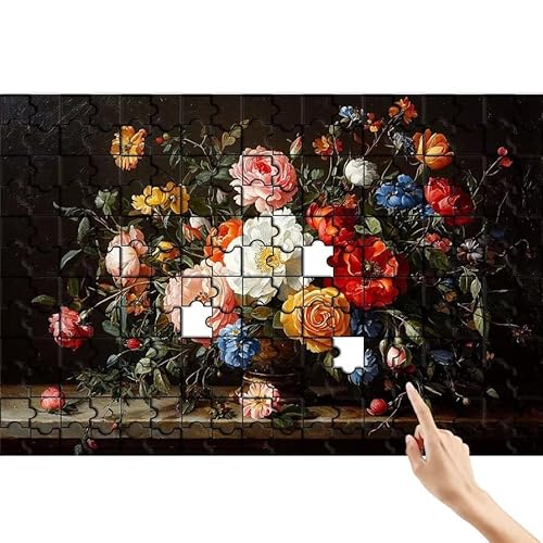 Blume Puzzle 500 Teile Erwachsene, Retro Klassische Puzzles Bastelset Erwachsene, Buntes und Lustiges Lernspiele Set, Herausforderung Spielzeug mit Box für Home Wall Decor, Geschenke für Männer X-4 von Feionnug