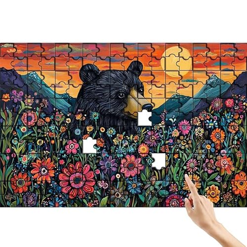 Blume Puzzle 90 Teile Erwachsene, Tragen Klassische Puzzles Bastelset Erwachsene, Buntes und Lustiges Lernspiele Set, Herausforderung Spielzeug mit Box für Home Wall Decor, Geschenke für Männer W-1 von Feionnug