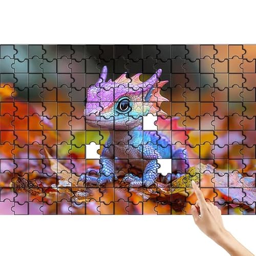 Drachen Puzzle 140 Teile Erwachsene, Niedlich Klassische Puzzles Bastelset Erwachsene, Buntes und Lustiges Lernspiele, Herausforderung Spielzeug mit Box für Home Wall Decor Geschenke für Männer Z-9 von Feionnug