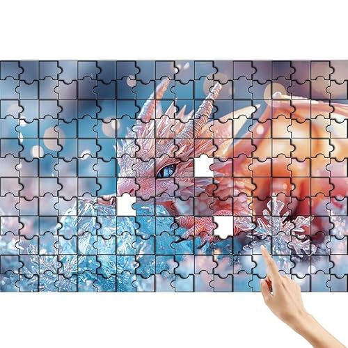 Drachen Puzzle 500 Teile Erwachsene, Niedlich Klassische Puzzles Bastelset Erwachsene, Buntes und Lustiges Lernspiele, Herausforderung Spielzeug mit Box für Home Wall Decor Geschenke für Männer Q-8 von Feionnug