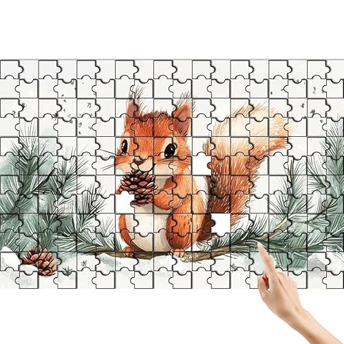 Eichhörnchen Puzzle 140 Teile Erwachsene, Anlage Klassische Puzzles Bastelset Erwachsene, Buntes und Lustiges Lernspiele, Herausforderung Spielzeug mit Box für Home Wall Decor Geschenke für Männer P-4 von Feionnug