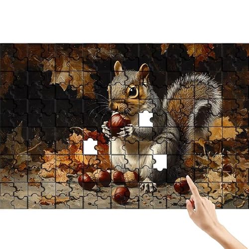 Eichhörnchen Puzzle 300 Teile Erwachsene, Blätter Klassische Puzzles Bastelset Erwachsene, Buntes Lustiges Lernspiele, Herausforderung Spielzeug mit Box für Home Wall Decor Geschenke für Männer J-8 von Feionnug
