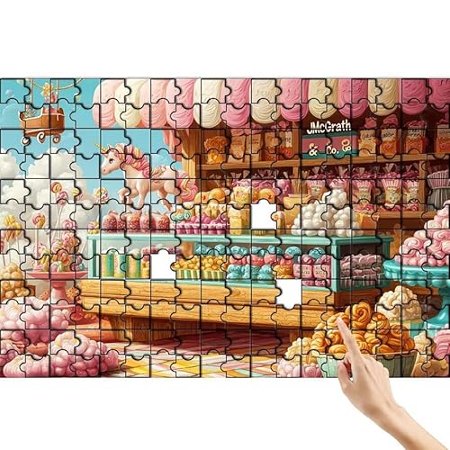 Einhorn Puzzle 300 Teile Erwachsene, Nachtisch Klassische Puzzles Bastelset Erwachsene, Buntes und Lustiges Lernspiele, Herausforderung Spielzeug mit Box für Home Wall Decor Geschenke für Männer D-9 von Feionnug