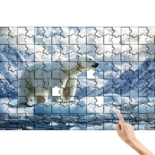 Eisbär Puzzle 300 Teile Erwachsene, Berg Klassische Puzzles Bastelset Erwachsene, Buntes und Lustiges Lernspiele Set, Herausforderung Spielzeug mit Box für Home Wall Decor, Geschenke für Männer U-6 von Feionnug